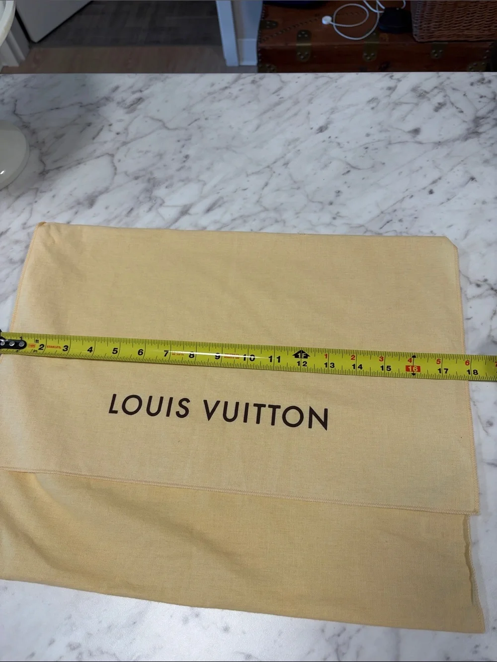 Louis Vuitton Yellow Fabric Dust Cover with Black Logo